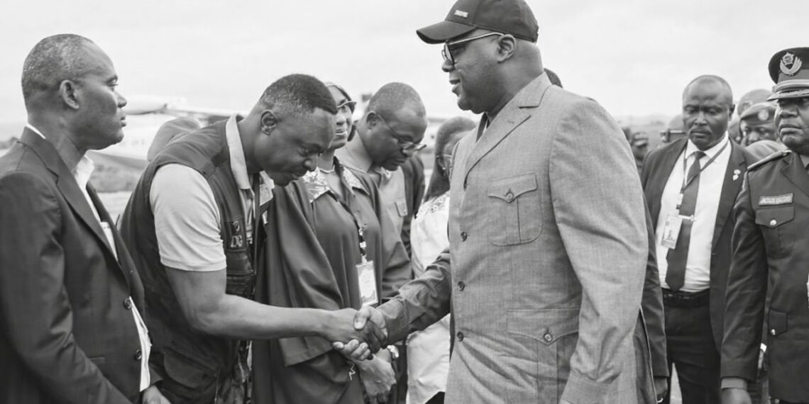 Kwilu : accueil du Président de la République à Kikwit, présence remarquée du DG de la SNEL Teddy Lwamba