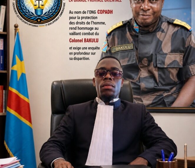 Tshopo : Mort du colonel Bakulu la COPADH plaide pour la vérité et la transparence