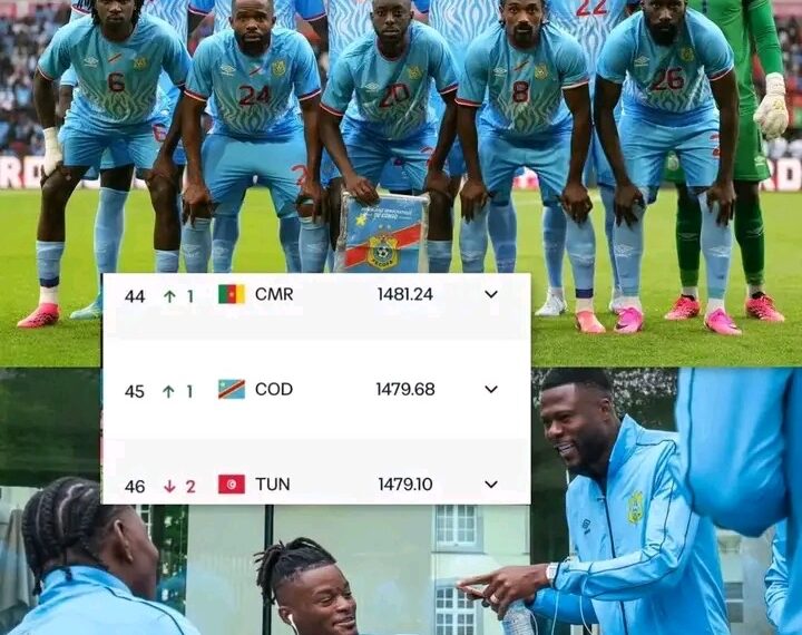 Classement FIFA : la RDC gagne une place au monde et en Afrique, les Léopards visent désormais le Top 30 mondial