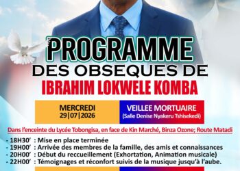 Nécrologie : voici le programme des obsèques de IBRAHIM LOKWELE KOMBA