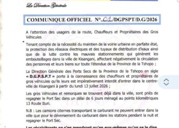 Kisangani : les gros véhicules interdits d&rsquo;accès au centre-ville dès le 13 juillet