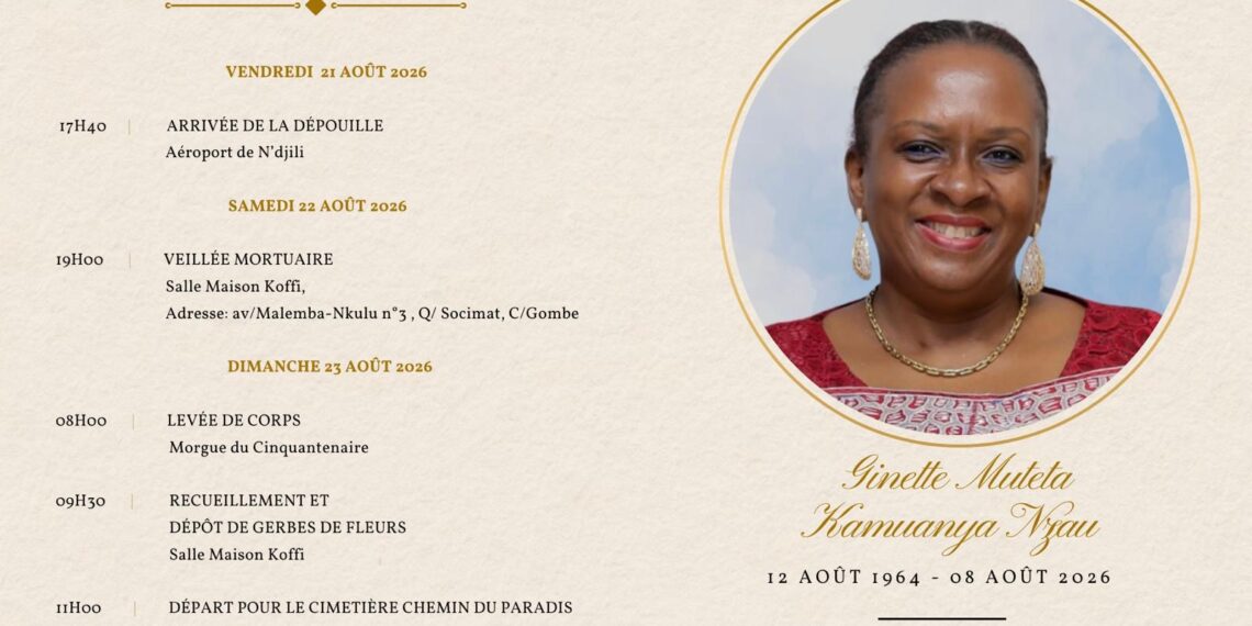 Obsèques de Ginette Muteta Kamuanya Nzau : la famille communique le programme des derniers hommages