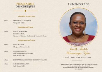 Obsèques de Ginette Muteta Kamuanya Nzau : la famille communique le programme des derniers hommages