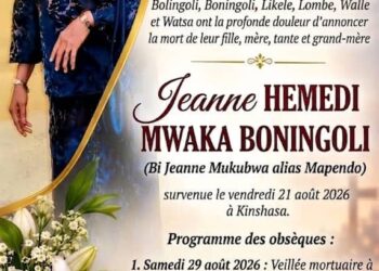 Nécrologie : disparition à Kinshasa de Jeanne Hemedi Mwaka Boningoli, « Bi Jeanne Mukubwa »