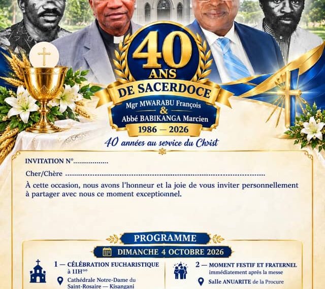 Abbés François Mwarabu et Marcien Babikanga : 40 ans de sacerdoce et un appel à la maturité de l’Église locale